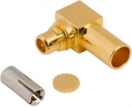 MMCX plug 50 Ω, solder connection, angled, 908-43001