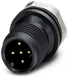 Plug, M12, 5 pole, solder connection, screw locking, straight, 1436437