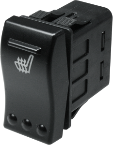 Rocker switch, black, 1 pole, On-Off, off switch, 10 A/12 to 24 VDC, IP66, unlit, printed