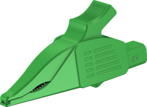 Alligator clip, green, max. 30 mm, L 92 mm, CAT III, socket 4 mm, 66.9575-25