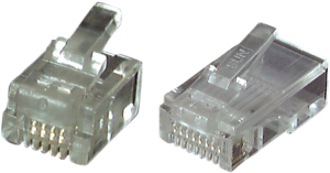 Plug, RJ11, 6 pole, 6P4C, crimp connection, 37511.1-100