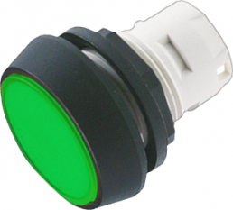 Pushbutton, unlit, groping, waistband round, green, front ring black, mounting Ø 16.2 mm, 1.30.070.271/0500
