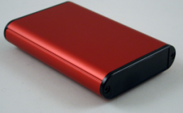 Aluminum enclosure, (L x W x H) 100 x 72 x 19 mm, red, IP54, 1455B1002RD