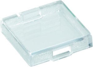 Cap, square, (L x W x H) 15 x 15 x 3.8 mm, transparent, for pushbutton switch, 5.49.275.036/1002