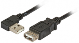 USB 2.0 extension line, USB plug type A to USB socket type A, 3 m, black