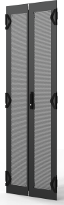 Varistar CP Double Steel Door, Perforated, 3-PointLocking, RAL 7021, 38 U, 1800H, 600W