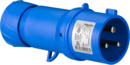 CEE plug, 3 pole, 32 A/200-250 V, blue, 6 h, IP44, PKX32M423