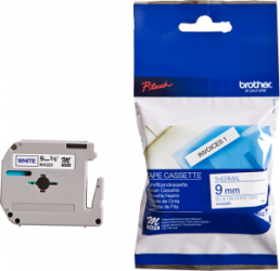 Labelling tape cartridge, 9 mm, tape white, font blue, 8 m, M-K223
