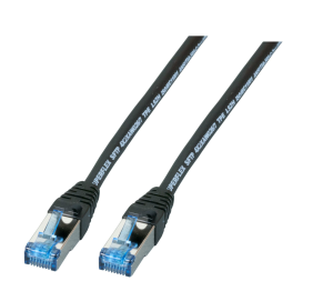 Patch cable, RJ45 plug, straight to RJ45 plug, straight, Cat 6A, S/FTP, LSZH, 20 m, black