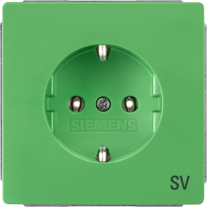 German schuko-style socket outlet with label field, green, 16 A/250 V, Germany, IP20, 5UB1815