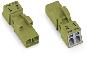 Plug, 2 pole, push-in, 0.25-1.5 mm², green, 890-272