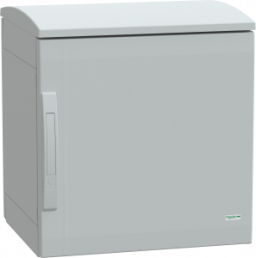 Control cabinet, (H x W x D) 500 x 500 x 420 mm, IP44, polyester, light gray, NSYPLAT554G