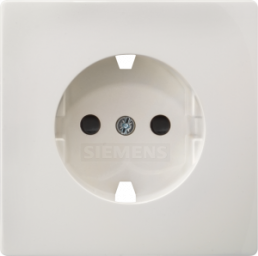 DELTA style socket cover with increased touch protection, platin. met., w/o i...