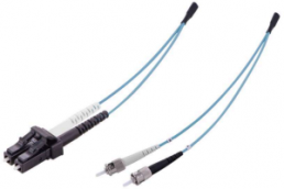 FO duplex patch cable, LC to 2x ST, 10 m, OM3, multimode 50/125 µm