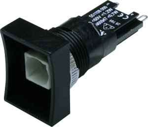 Signal lamp, illuminable, waistband rectangular, front ring black, mounting Ø 16.2 mm, TH551108000