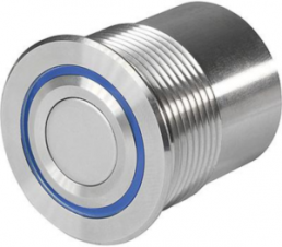 Pushbutton, 1 pole, silver, illuminated  (RGB), 0.125 A/48 V, mounting Ø 30 mm, IP65, 1241.6456