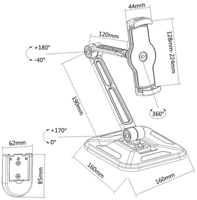 ICA-TBL-2801 EFB-Elektronik Monitor mount Image 2