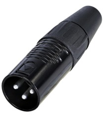 XLR plug, 3 pole, silver-plated, 1.5 mm², AWG 16, zinc, RC3M-BAG-D