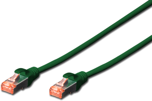 Patch cable, RJ45 plug, straight to RJ45 plug, straight, Cat 6, S/FTP, LSZH, 1 m, green