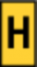 Polyamide cable maker, imprint "H", (L x W x H) 3 x 6.4 x 5 mm, max. bundle Ø 2.8 mm, yellow, 561-01084