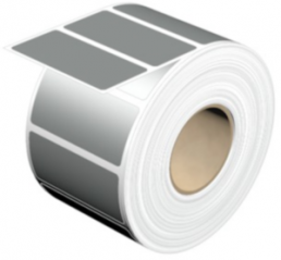Polyester Label, (L x W) 57 x 27 mm, silver, Roll with 1000 pcs