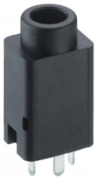 3.5 mm jack panel socket, 3 pole (stereo), solder connection, plastic, 1502 06