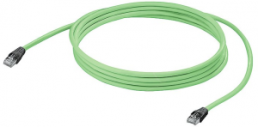 System cable, RJ45 plug, straight to RJ45 plug, straight, Cat 5, SF/UTP, PVC, 0.2 m, green