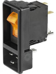 Panel plug C20, 1 pole, screw mounting, plug-in connection, black, EF11.3197.0010.01