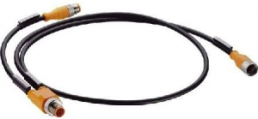 Sensor actuator cable, M8-cable socket, straight to open end, 3 pole, 2 m, black, 43495