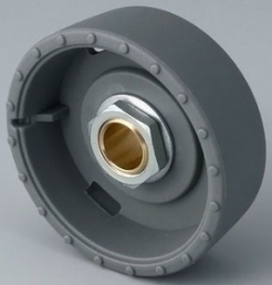 Rotary knob, 6 mm, PA 6, gray, Ø 33 mm, H 14 mm, B8133068
