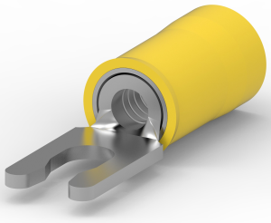 Insulated forked cable lug, 3-6 mm², AWG 12 to 10, 3.56 mm, M3.5, yellow