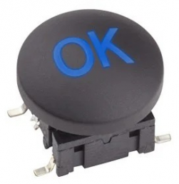 Cap, round, Ø 14.3 mm, (H) 4 mm, black, for short-stroke pushbutton Multimec 5G, 1ZCS09
