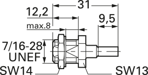 FME plug 50 Ω, RG-188A/U, RG-174/U, KX-3B, RG-316/U, KX-22A, crimp connection, straight, 100027727