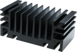 Extruded heatsink, 50 x 96 x 41 mm, 2 to 0.7 K/W, black anodized