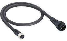 Sensor actuator cable, M12-cable socket, straight to 7/8"-cable plug, straight, 5 pole, 5 m, black, 41457