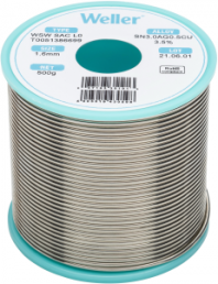 Solder wire, lead-free, SAC (Sn3.0Ag0.5Cu3.5%), Ø 1.6 mm, 500 g