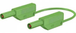 Measuring lead with (4 mm plug, spring-loaded, straight) to (4 mm plug, spring-loaded, straight), 1.5 m, green, silicone, 1.0 mm², CAT III