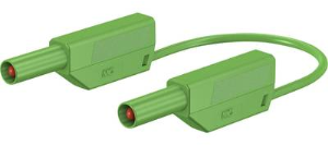 Measuring lead with (4 mm plug, spring-loaded, straight) to (4 mm plug, spring-loaded, straight), 750 mm, green, silicone, 1.0 mm², CAT III