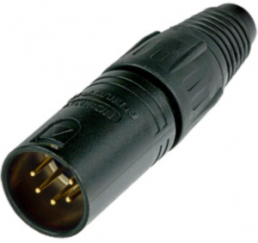 XLR plug, 5 pole, gold-plated, 1.0 mm², AWG 18, metal, NC5MX-B