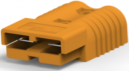 Plug/socket housing, 2 pole, pitch 19.6 mm, straight, orange, 1604037-2