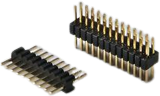 Pin header, 10 pole, pitch 1.27 mm, straight, black, 10120300
