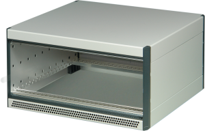 19 inch desktop enclosure, 4/5 U, 28 HP, (W x H x D) 164.4 x 221.5 x 255.5 mm, aluminum, gray, 24571-194