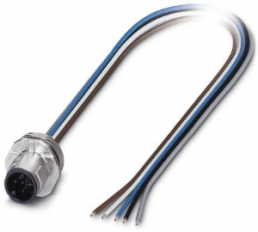 Sensor actuator cable, M12-flange plug, straight to open end, 5 pole, 0.5 m, 4 A, 1520055