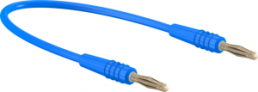Measuring lead with (2 mm plug, spring-loaded, straight) to (2 mm plug, spring-loaded, straight), 450 mm, blue, PVC, 0.5 mm²
