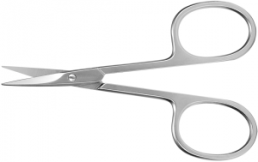 High precision scissors – extra fine, curved blade. OAL: 90mm