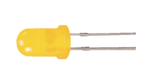 LED, THT, Ø 5 mm, yellow, 588 nm, 5 to 20 mcd, 30°, L-7113YD
