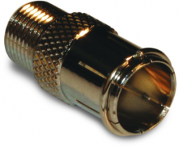 Coaxial adapter, 75 Ω, F socket to F-Push-on plug, straight, 222157