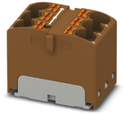 Distribution block, push-in connection, 0.2-6.0 mm², 6 pole, 32 A, 6 kV, brown, 3273800