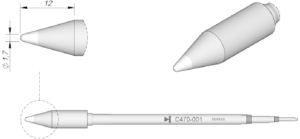 Soldering tip, conical, Ø 1.7 mm, C470001