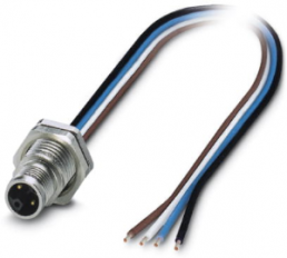 Sensor actuator cable, M12-flange plug, straight to open end, 4 pole, 0.2 m, 16 A, 1425588